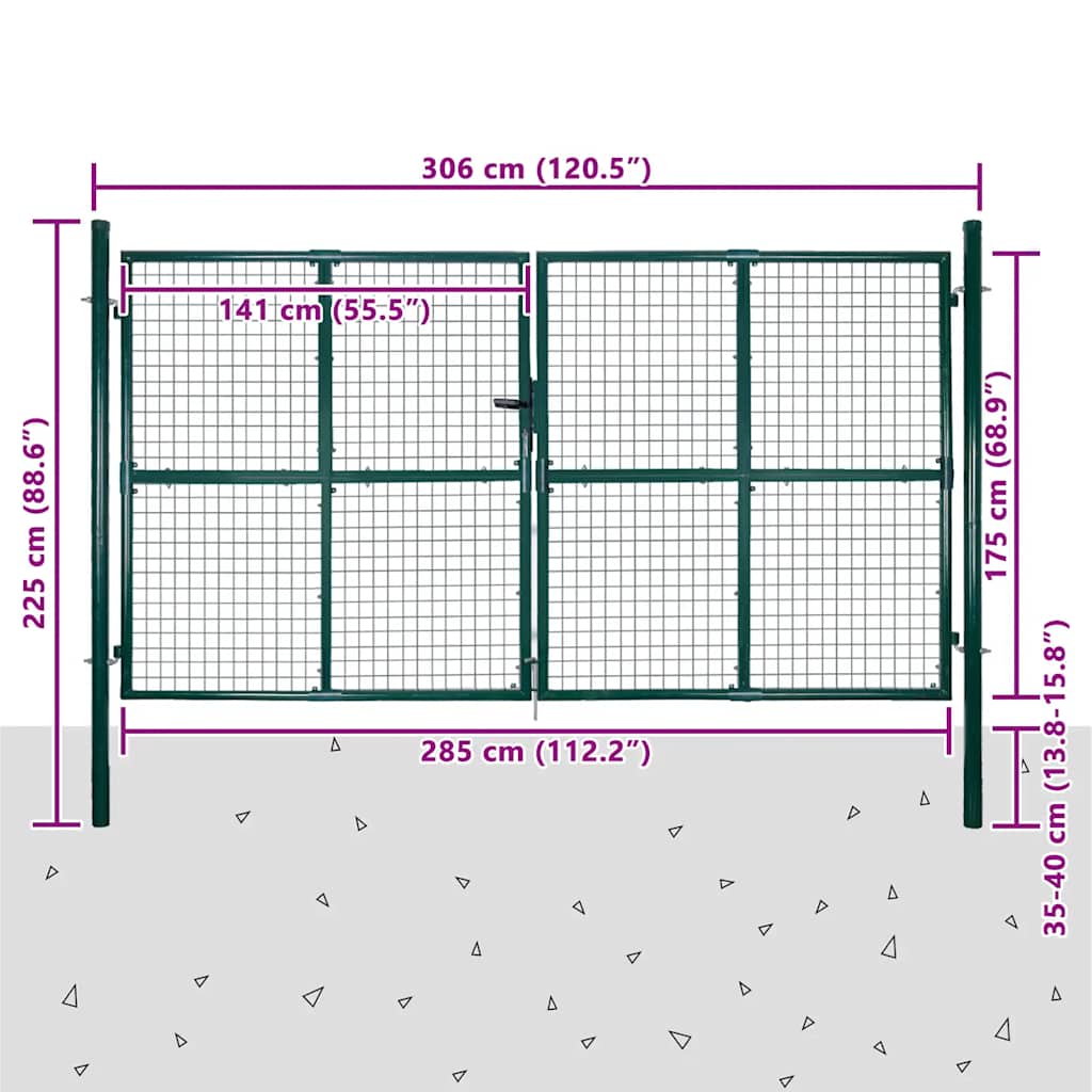 Garden Mesh Gate Fence Door Wall Grille 300x175 cm
