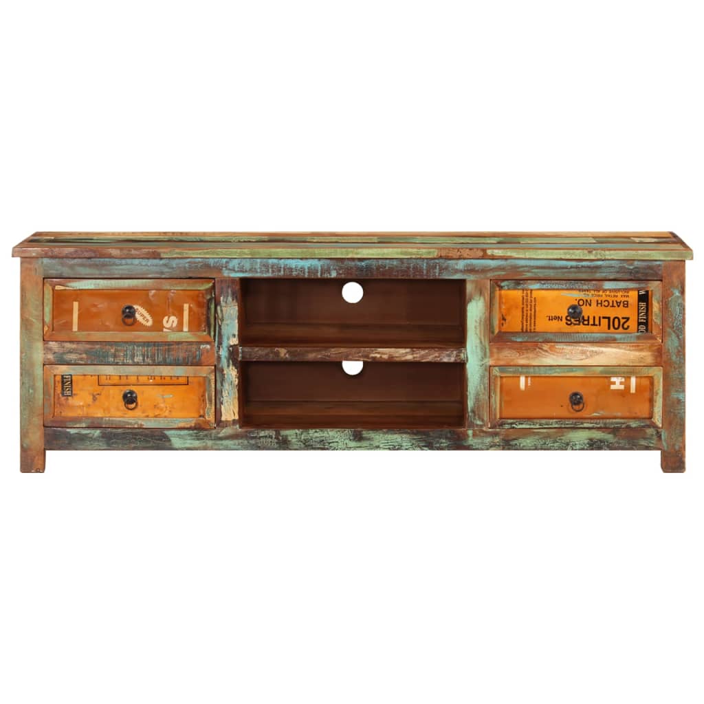 Reclaimed Wood TV Cabinet TV Stand 4 Drawers