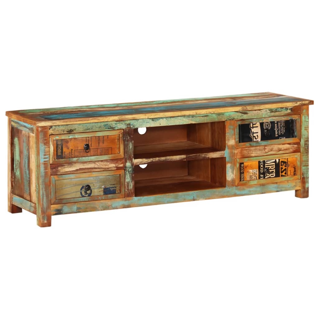 Reclaimed Wood TV Cabinet TV Stand 4 Drawers