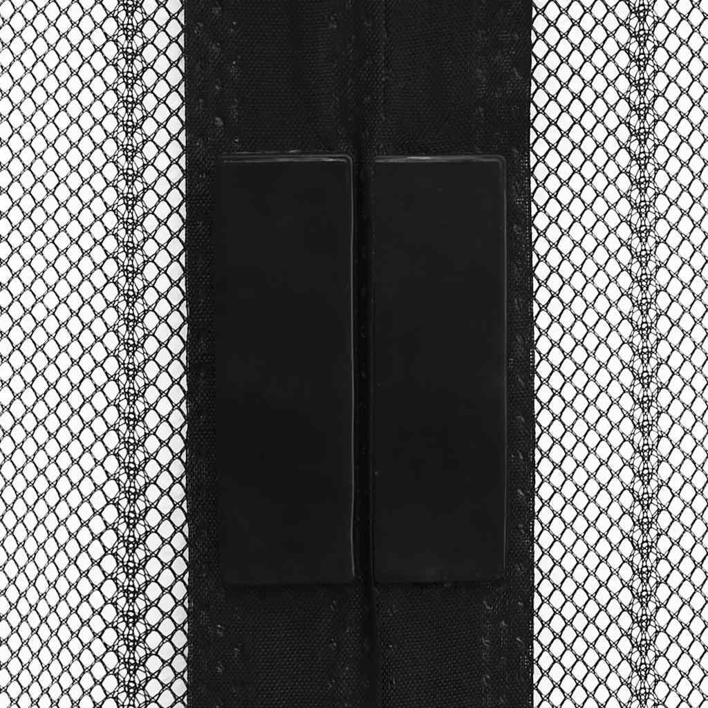 40920 vidaXL Insect Door Curtain 210 x 100 cm 2 pcs Magnet Black