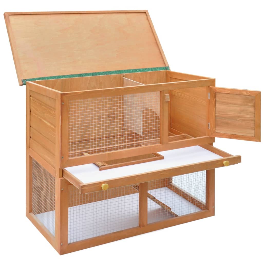 Outdoor Rabbit Hutch Small Animal House Pet Cage 1 Door Wood