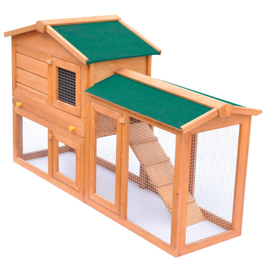 vidaXL Outdoor Large Rabbit Hutch Small Animal House Pet Cage Wood