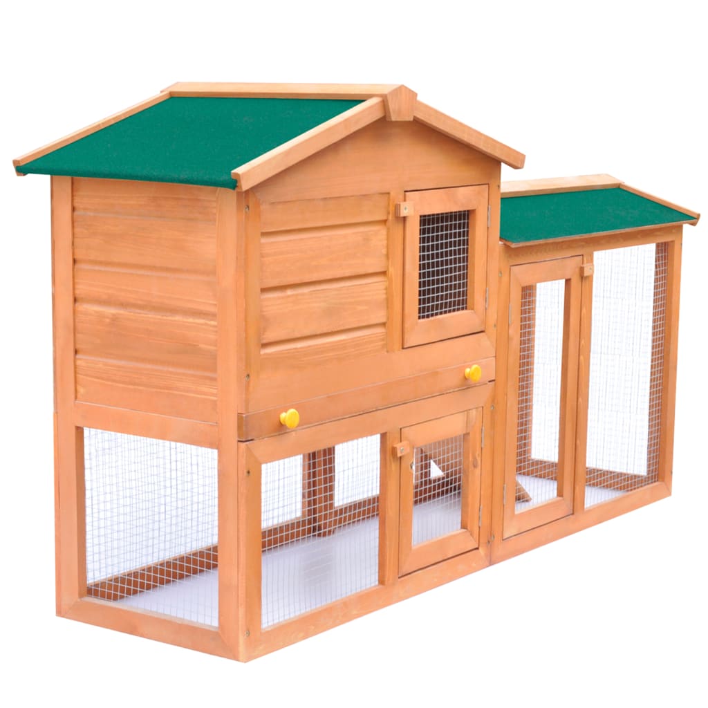 vidaXL Outdoor Large Rabbit Hutch Small Animal House Pet Cage Wood