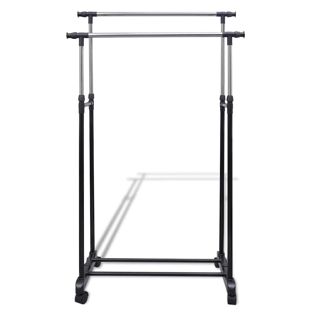 Clothes Rack | Black and Silver | Stainless Steel, PP Plastic