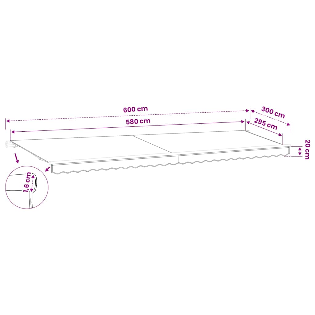 Awning Replacement Fabric Cream 600x300 cm Polyester