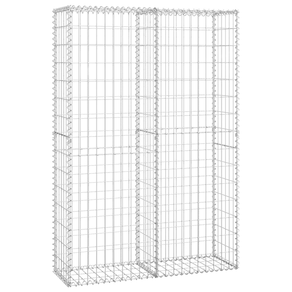 vidaXL Gabion Basket with Lids Galvanised Wire 150 x 100 x 30 cm