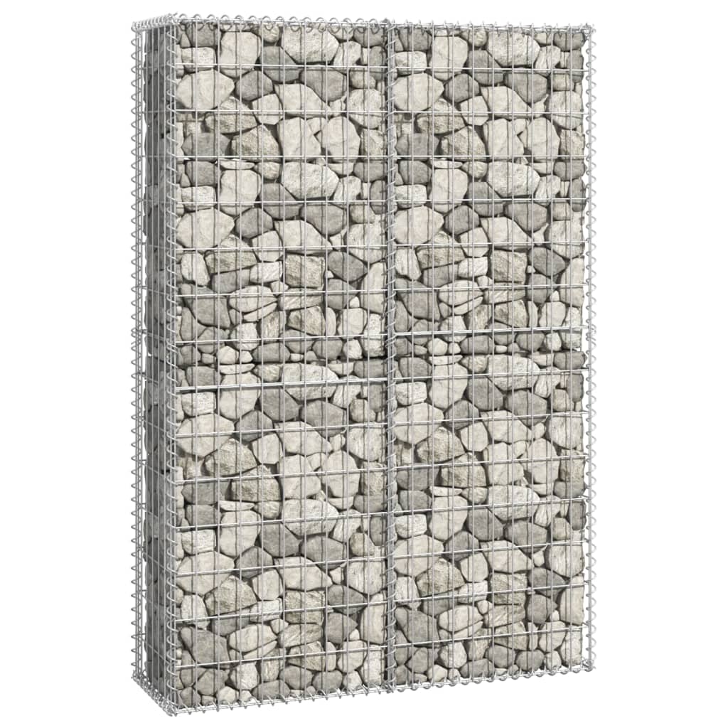 vidaXL Gabion Basket with Lids Galvanised Wire 150 x 100 x 30 cm