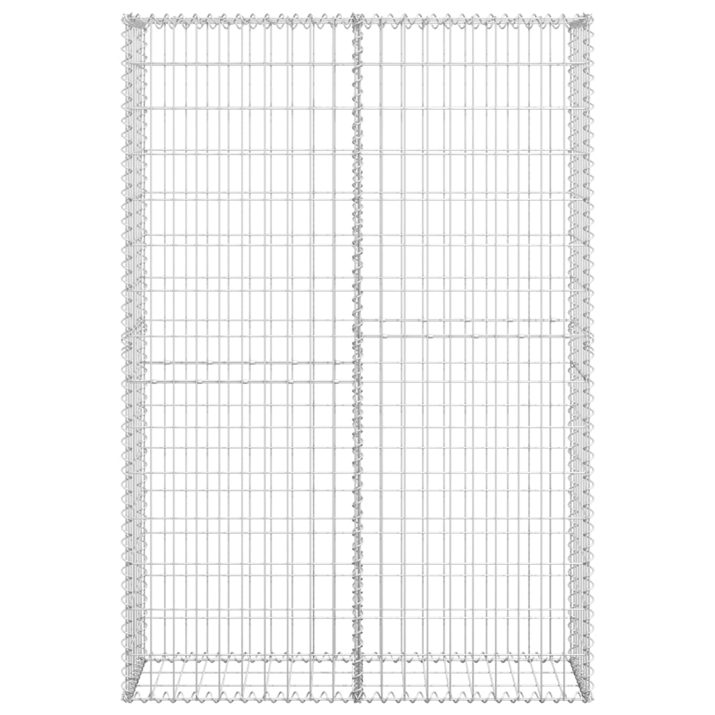 vidaXL Gabion Basket with Lids Galvanised Wire 150 x 100 x 30 cm