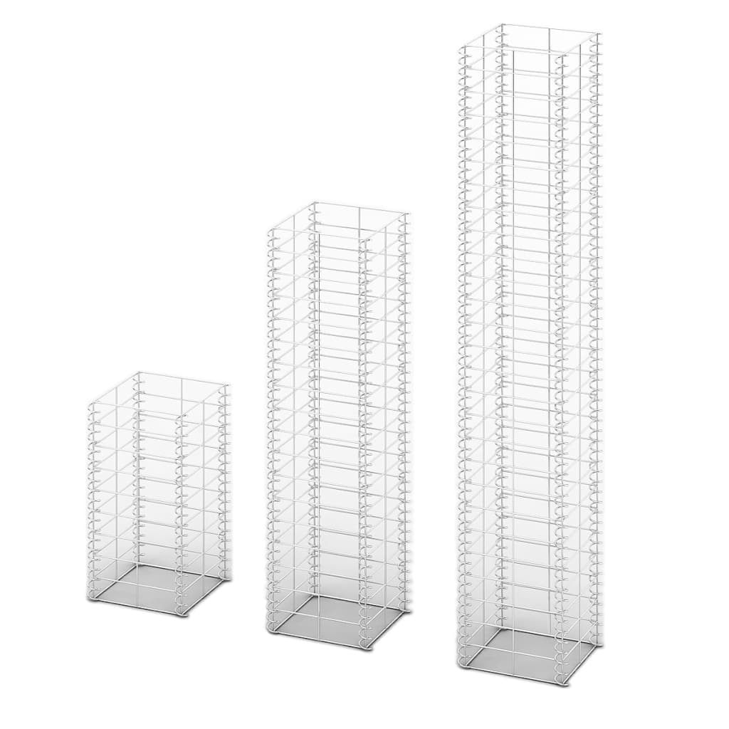 vidaXL 3 Piece Gabion Set Galvanised Wire