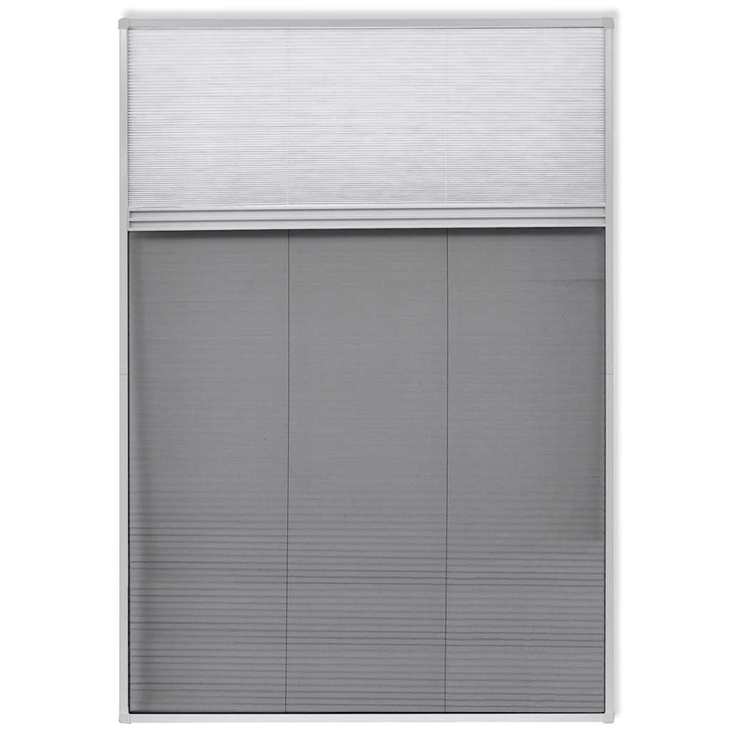 141131 vidaXL Insect Plisse Screen Window Aluminium 160 x 80 cm with Shade
