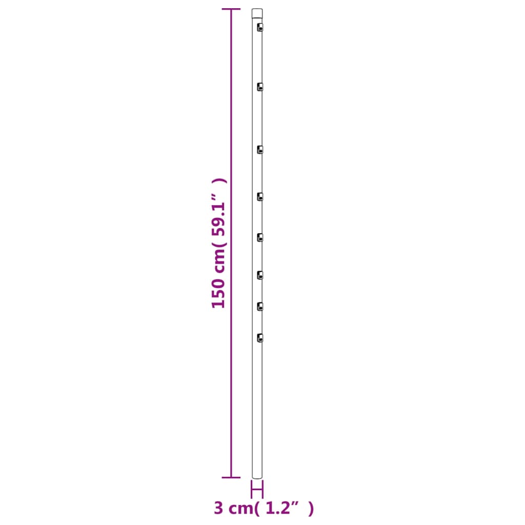 Fence Post Galvanized 150 cm 15 pcs (not for individual sale but AU)