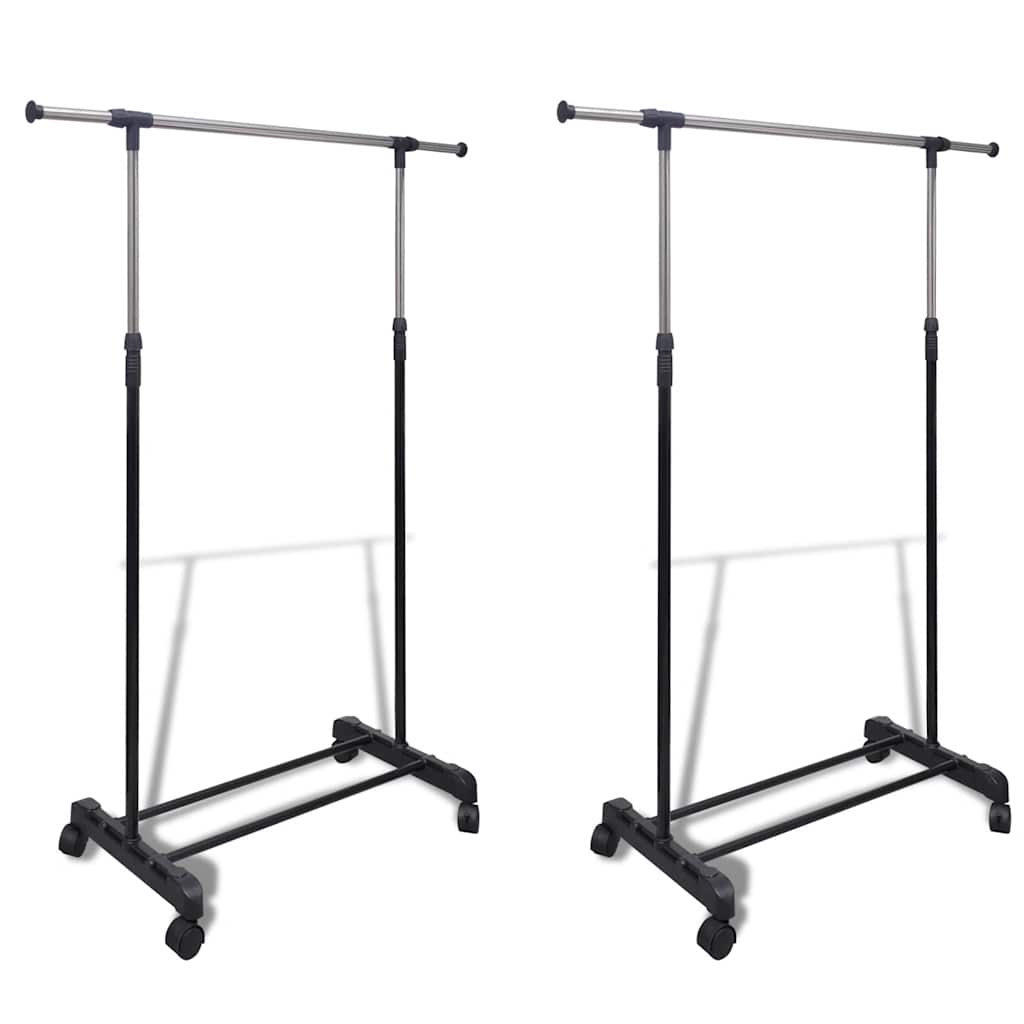Adjustable Clothes Racks 2 pcs 1 Hanging Rail