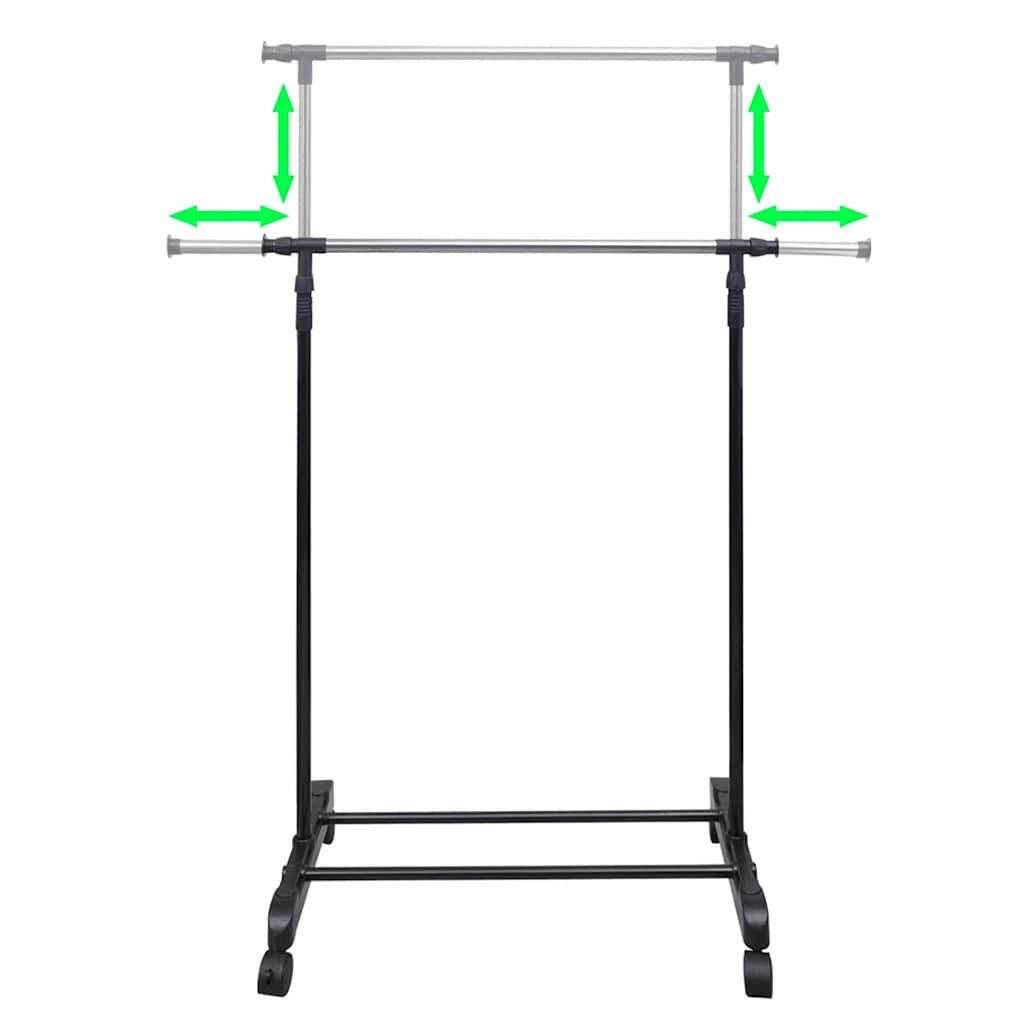 Adjustable Clothes Racks 2 pcs 1 Hanging Rail