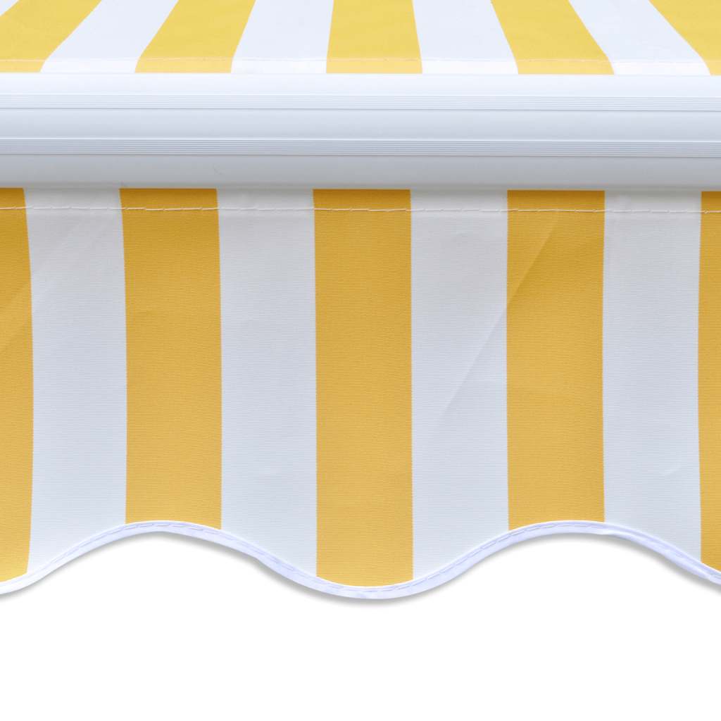 Manual Awning 3 x 2.5 m Yellow and White Stripe 100% Polyester