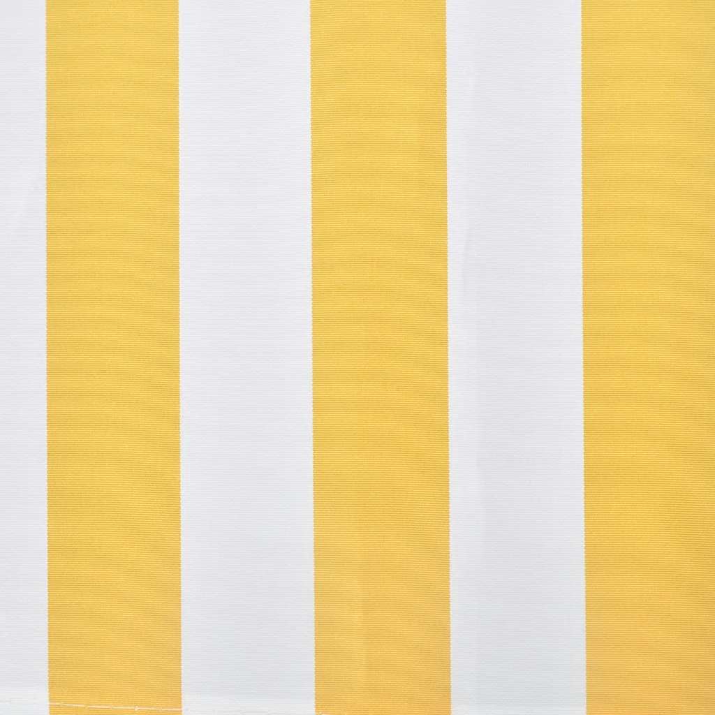 Manual Awning 3 x 2.5 m Yellow and White Stripe 100% Polyester