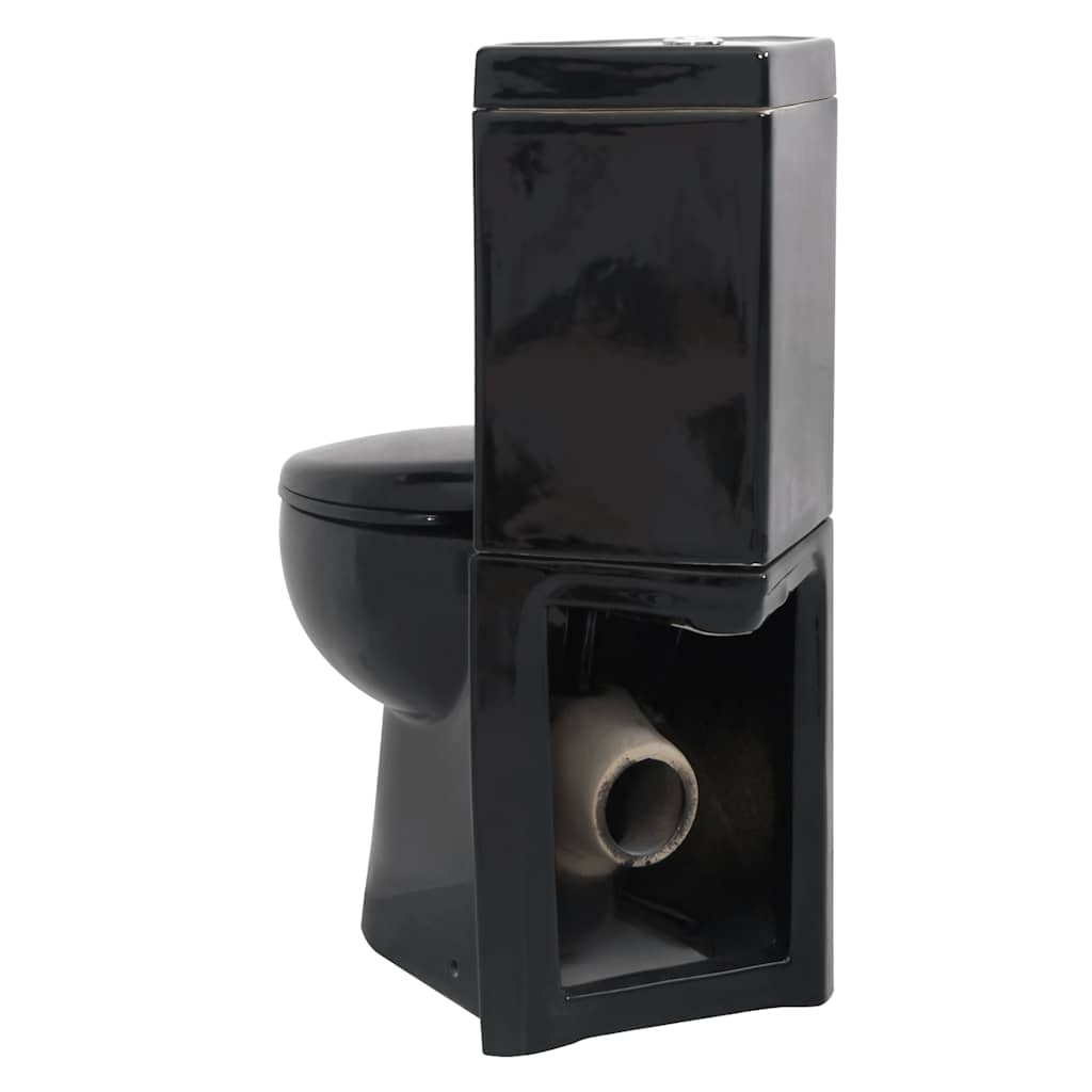 WC Ceramic Toilet Bathroom Corner Toilet Black