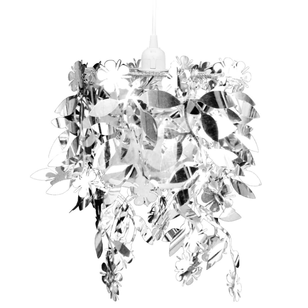 Leaves Paillette Pendant Chandelier Lamp 21,5 x 30 cm Silver
