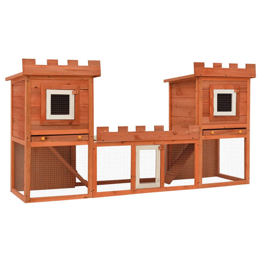 vidaXL Outdoor Large Rabbit Hutch House Pet Cage Double House