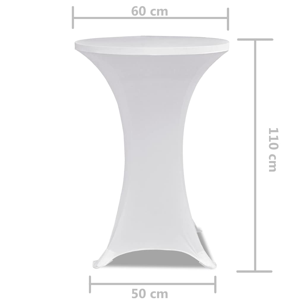 Standing Table Cover Ø 60cm White Stretch 2 pcs