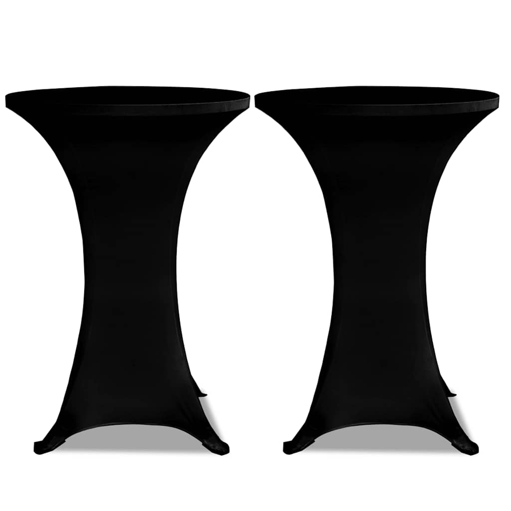 241206 Standing Table Cover Ø 80 cm Black Stretch 2 pcs