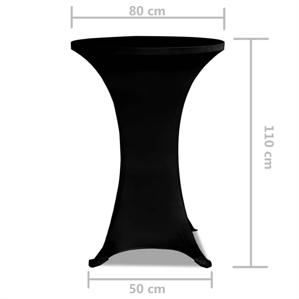 241206 Standing Table Cover Ø 80 cm Black Stretch 2 pcs