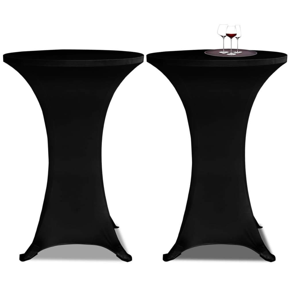 241206 Standing Table Cover Ø 80 cm Black Stretch 2 pcs