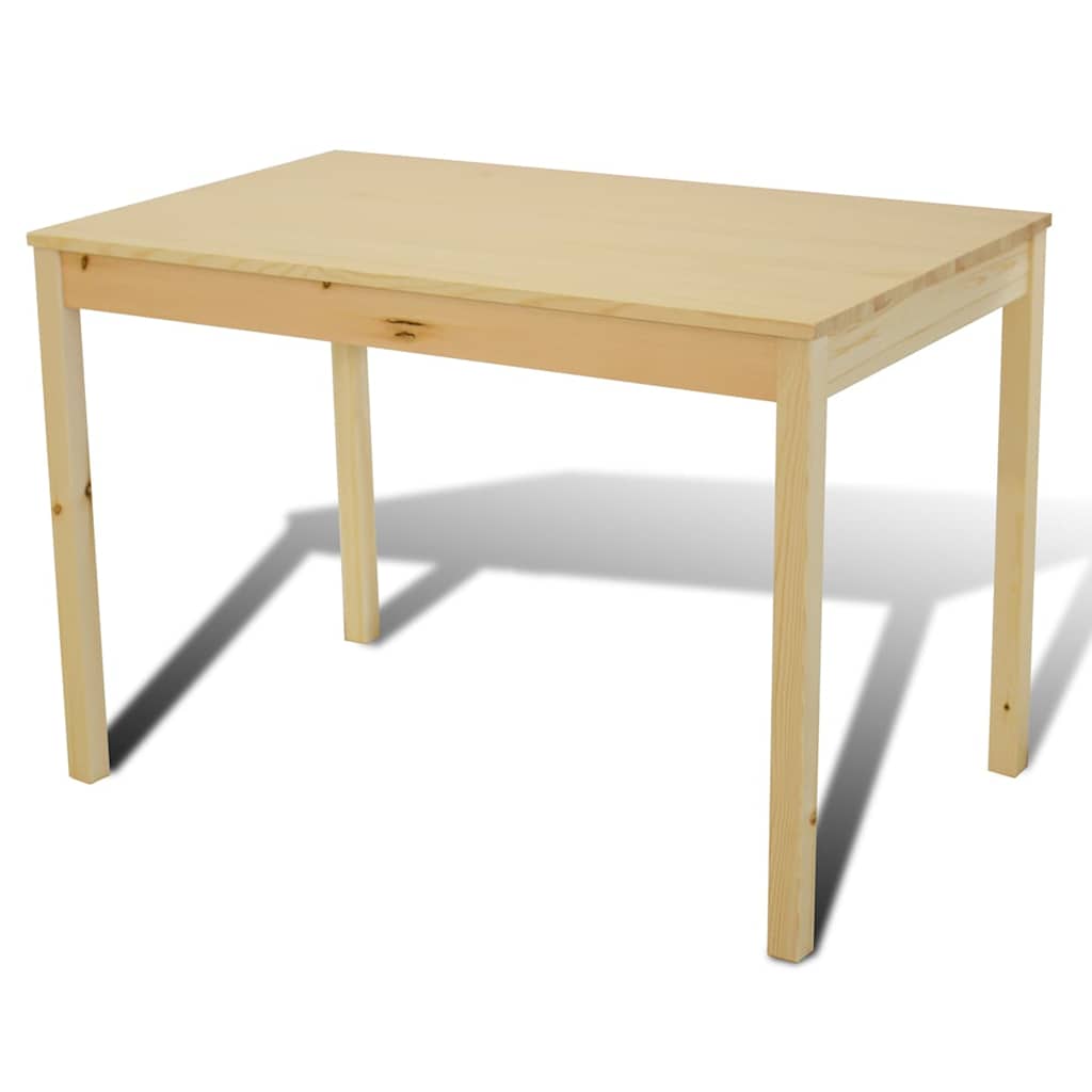 241220 Wooden Dining Table with 4 Chairs Natural