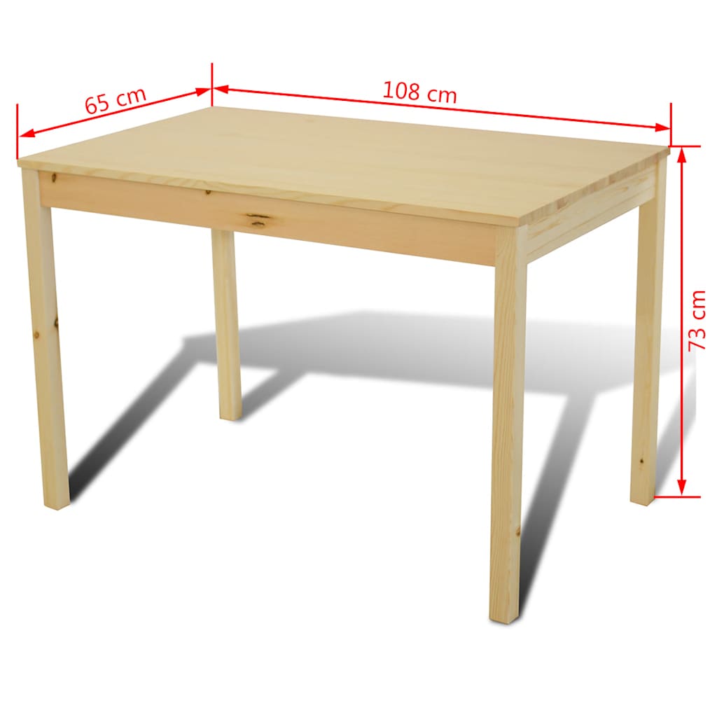 241220 Wooden Dining Table with 4 Chairs Natural