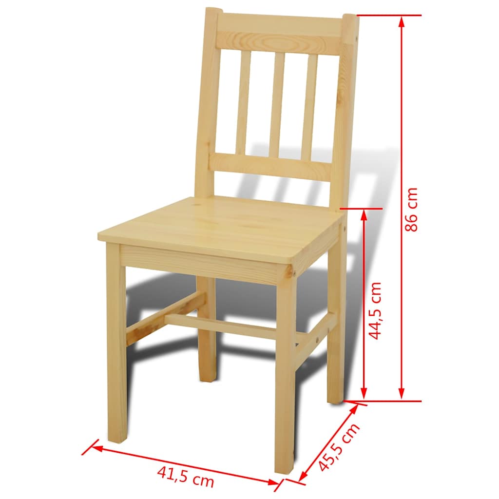 241220 Wooden Dining Table with 4 Chairs Natural