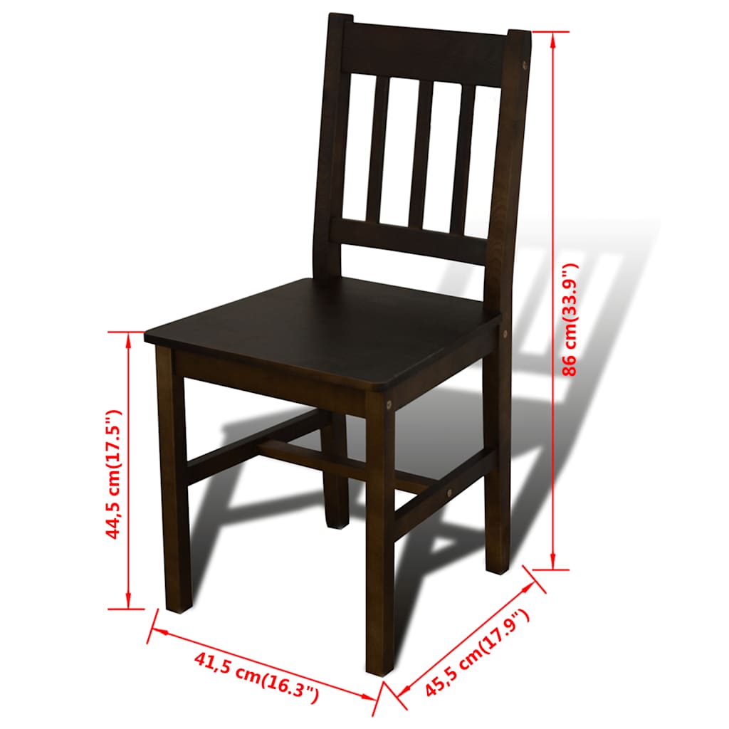 241221 Wooden Dining Table with 4 Chairs Brown
