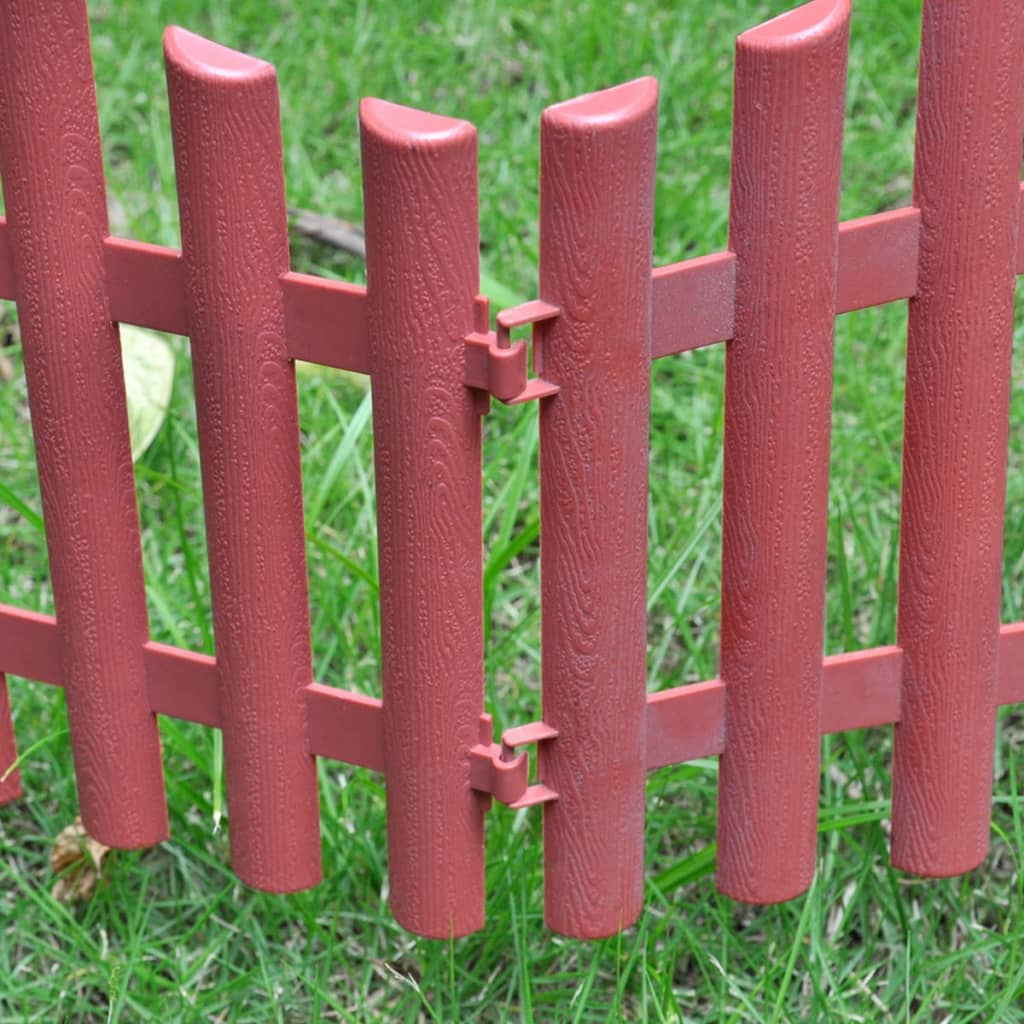 vidaXL 17 pcs Lawn Dividers 10 m Brown