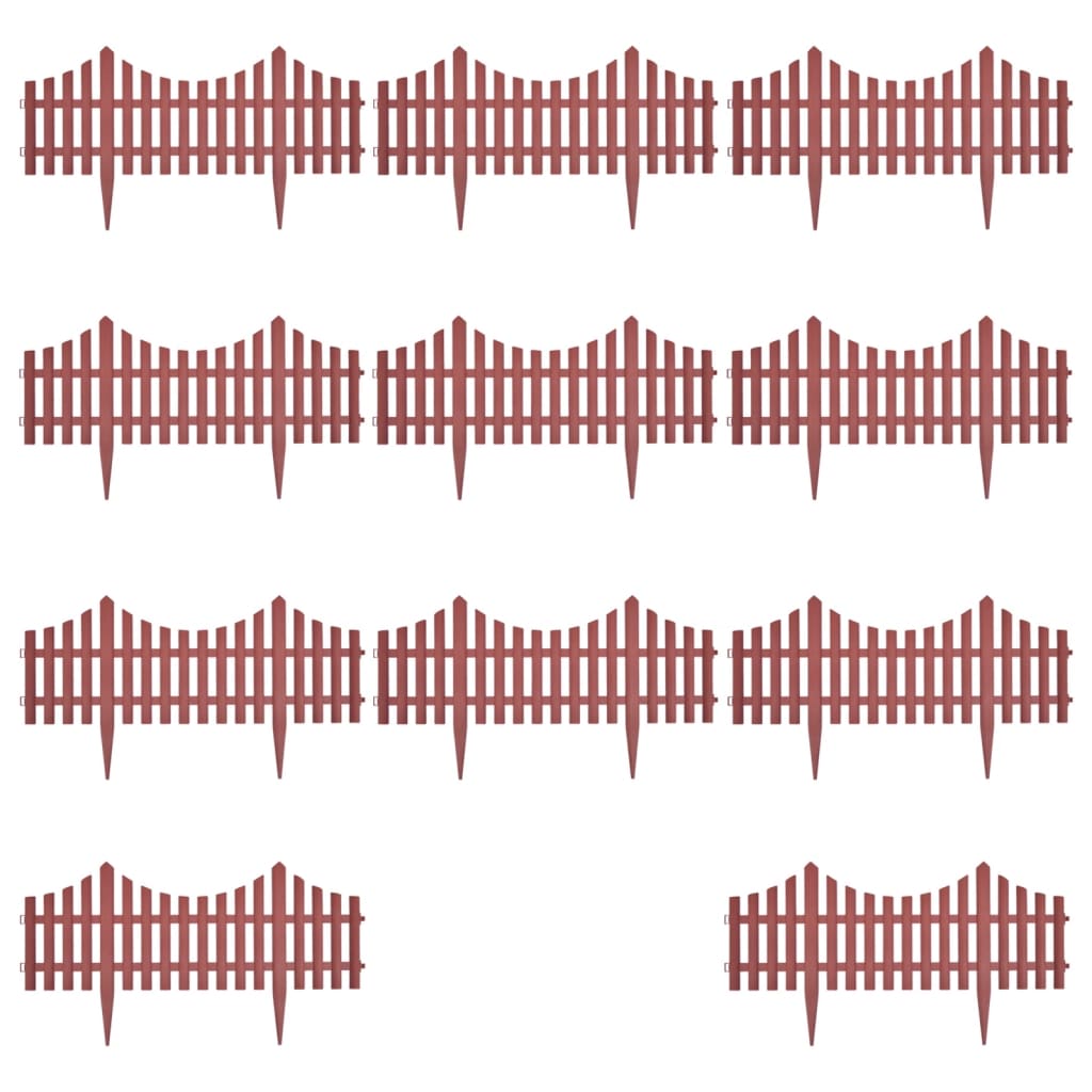 vidaXL 17 pcs Lawn Dividers 10 m Brown