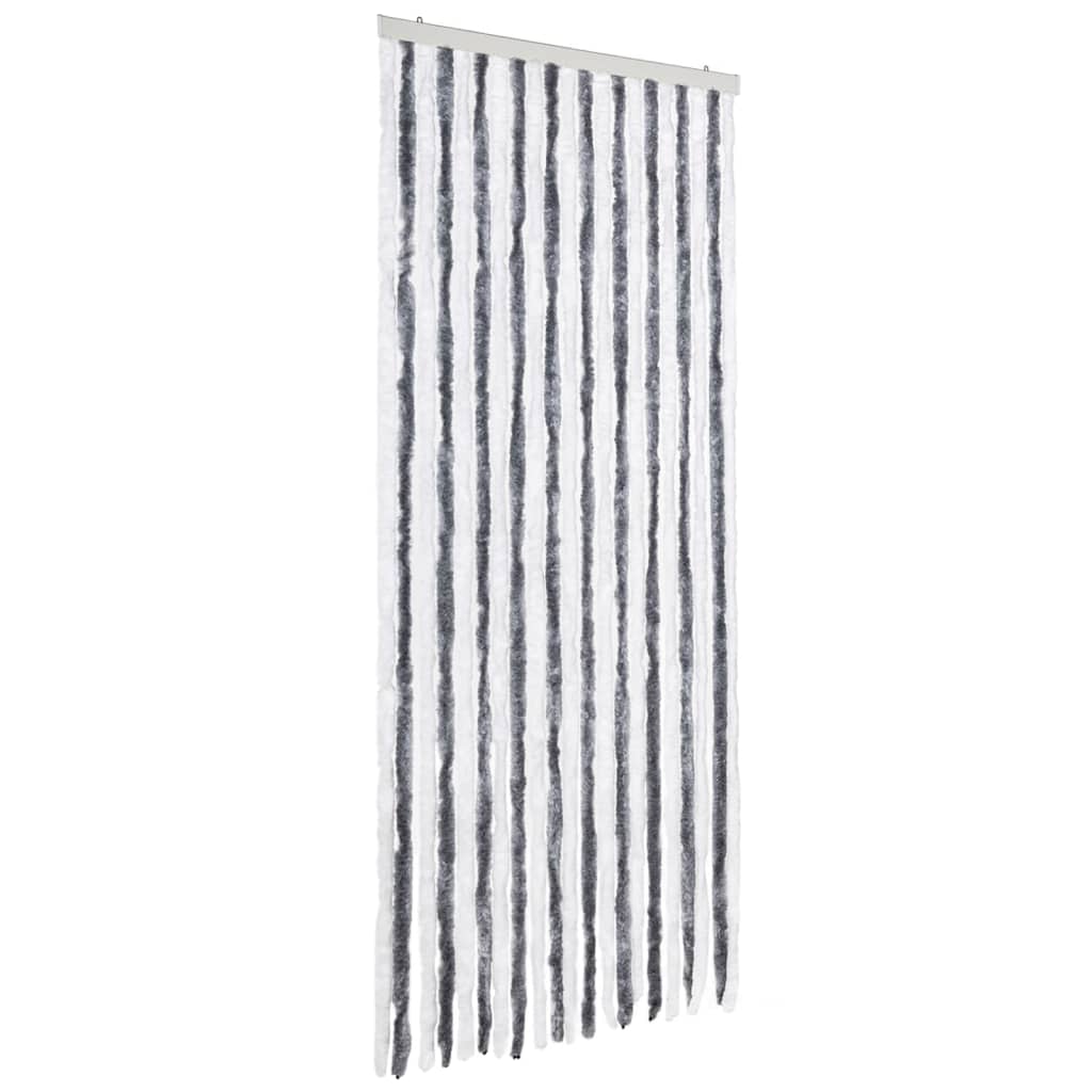 vidaXL Insect Curtain Grey and White 90x220 cm Chenille