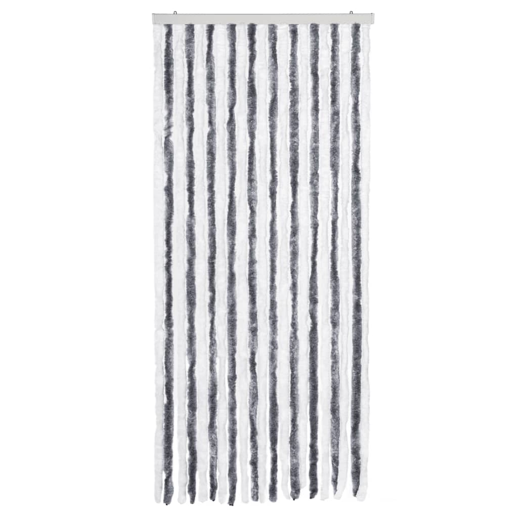 vidaXL Insect Curtain Grey and White 90x220 cm Chenille