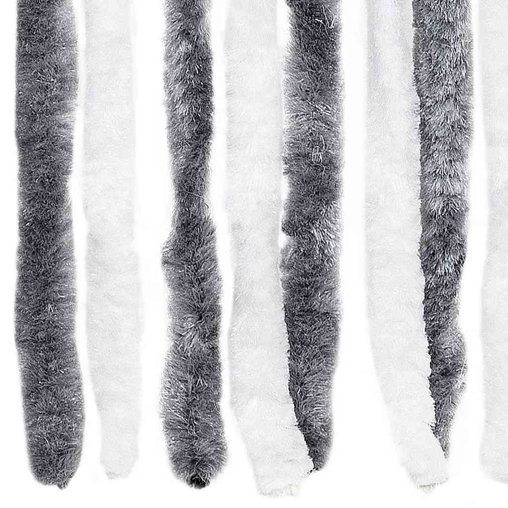 241224 vidaXL Insect Curtain Grey and White 90x220 cm Chenille
