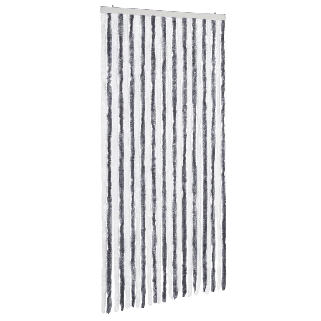 vidaXL Insect Curtain Grey and White 100x220 cm Chenille