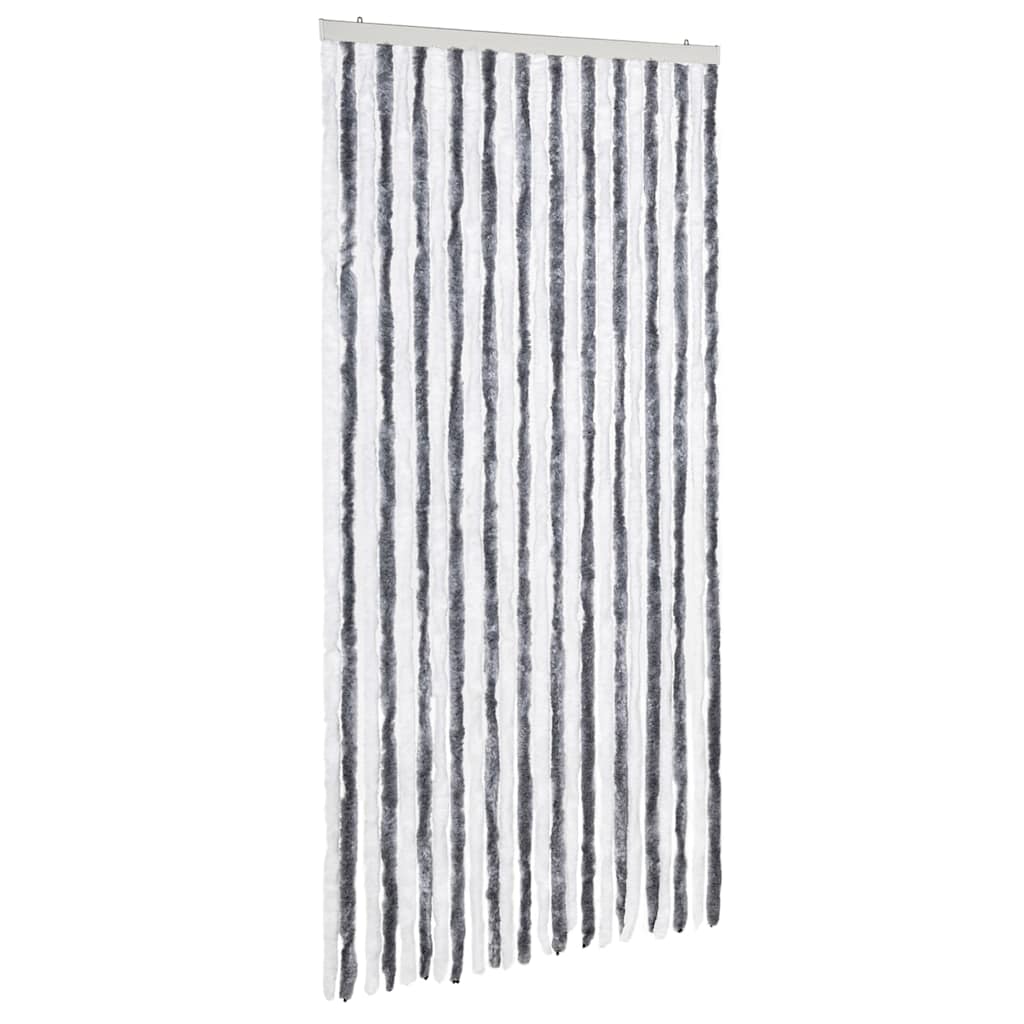 241225 vidaXL Insect Curtain Grey and White 100x220 cm Chenille