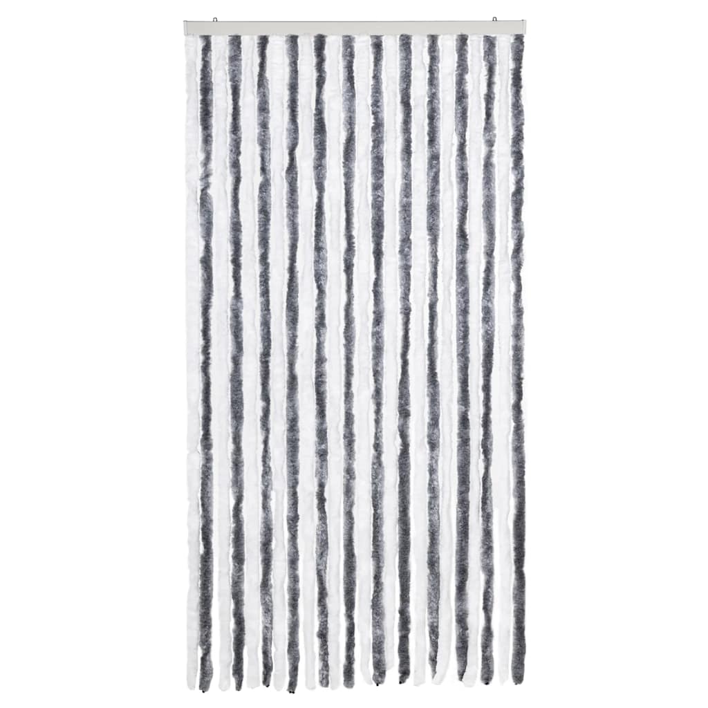 241225 vidaXL Insect Curtain Grey and White 100x220 cm Chenille