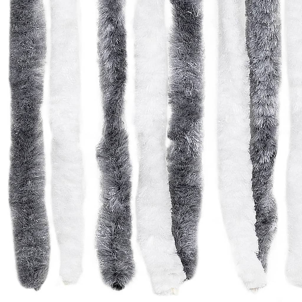 vidaXL Insect Curtain Grey and White 100x220 cm Chenille