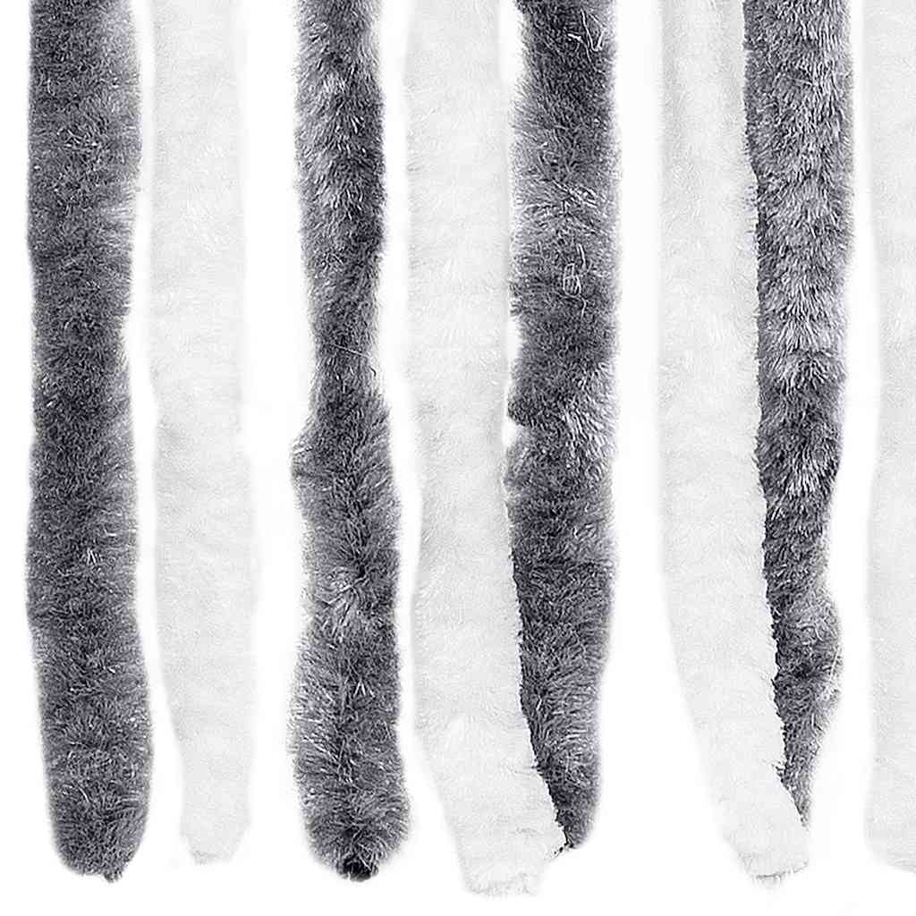 241225 vidaXL Insect Curtain Grey and White 100x220 cm Chenille