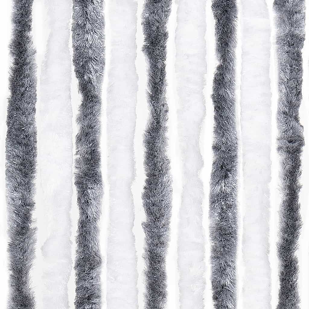 241225 vidaXL Insect Curtain Grey and White 100x220 cm Chenille