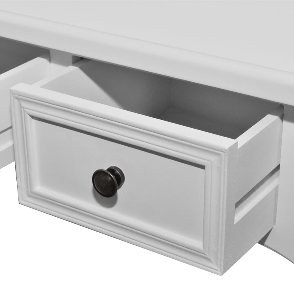 vidaXL Dressing Console Table with Three Drawers White