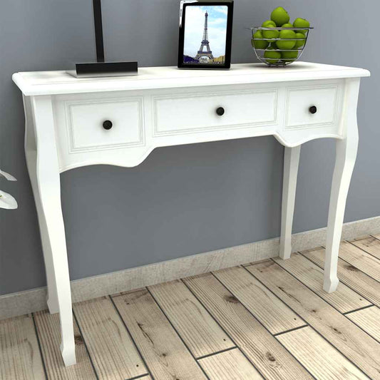 vidaXL Dressing Console Table with Three Drawers White