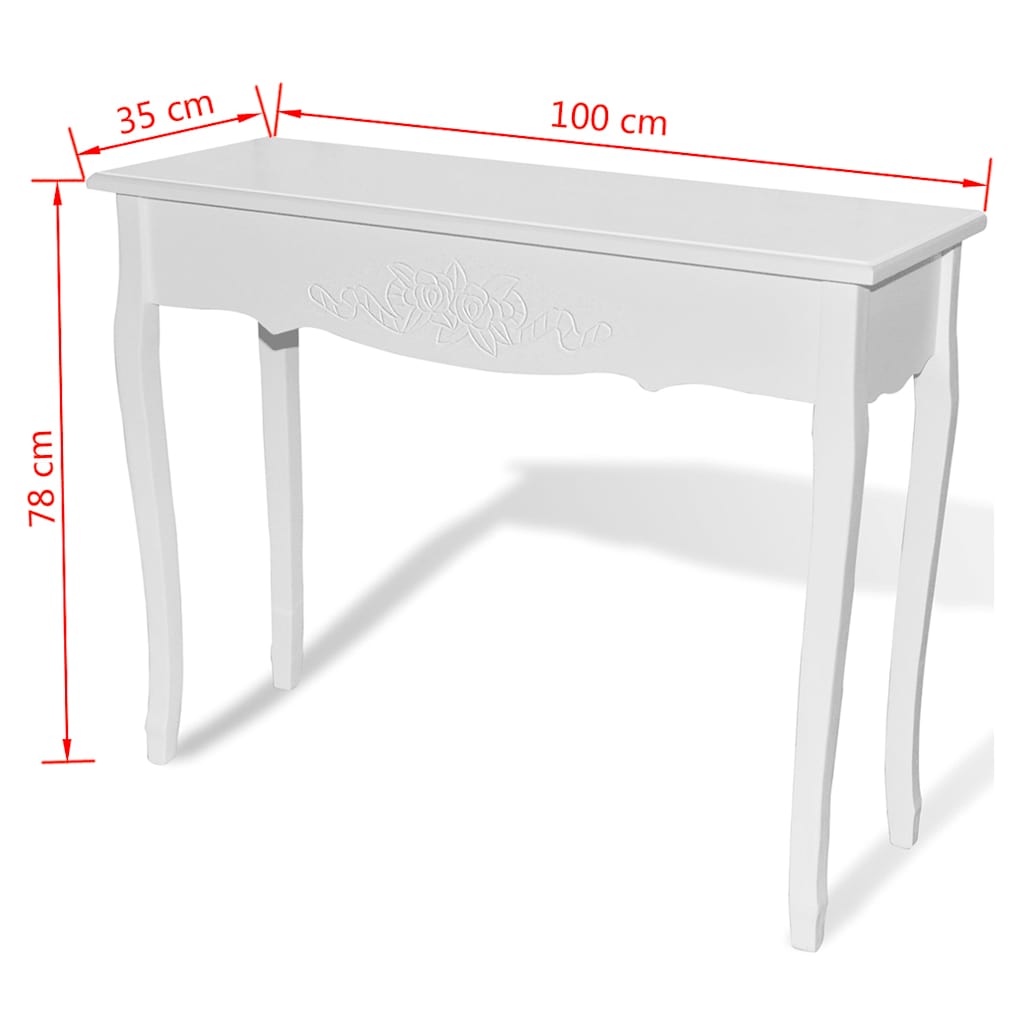 241144 vidaXL Dressing Console Table White