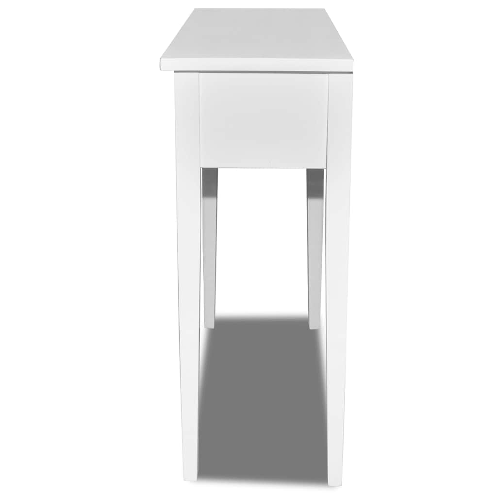 241145 vidaXL Dressing Console Table with Two Drawers White