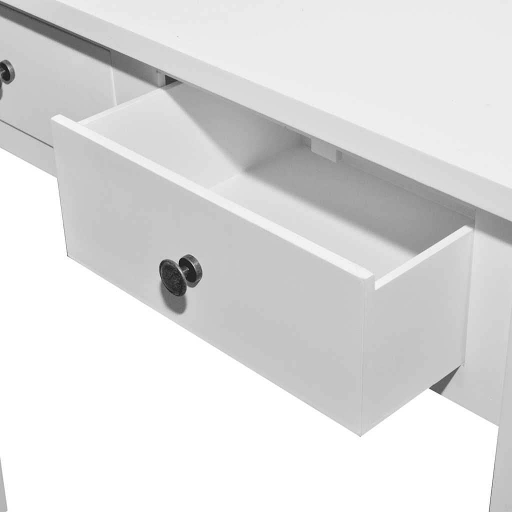 241145 vidaXL Dressing Console Table with Two Drawers White