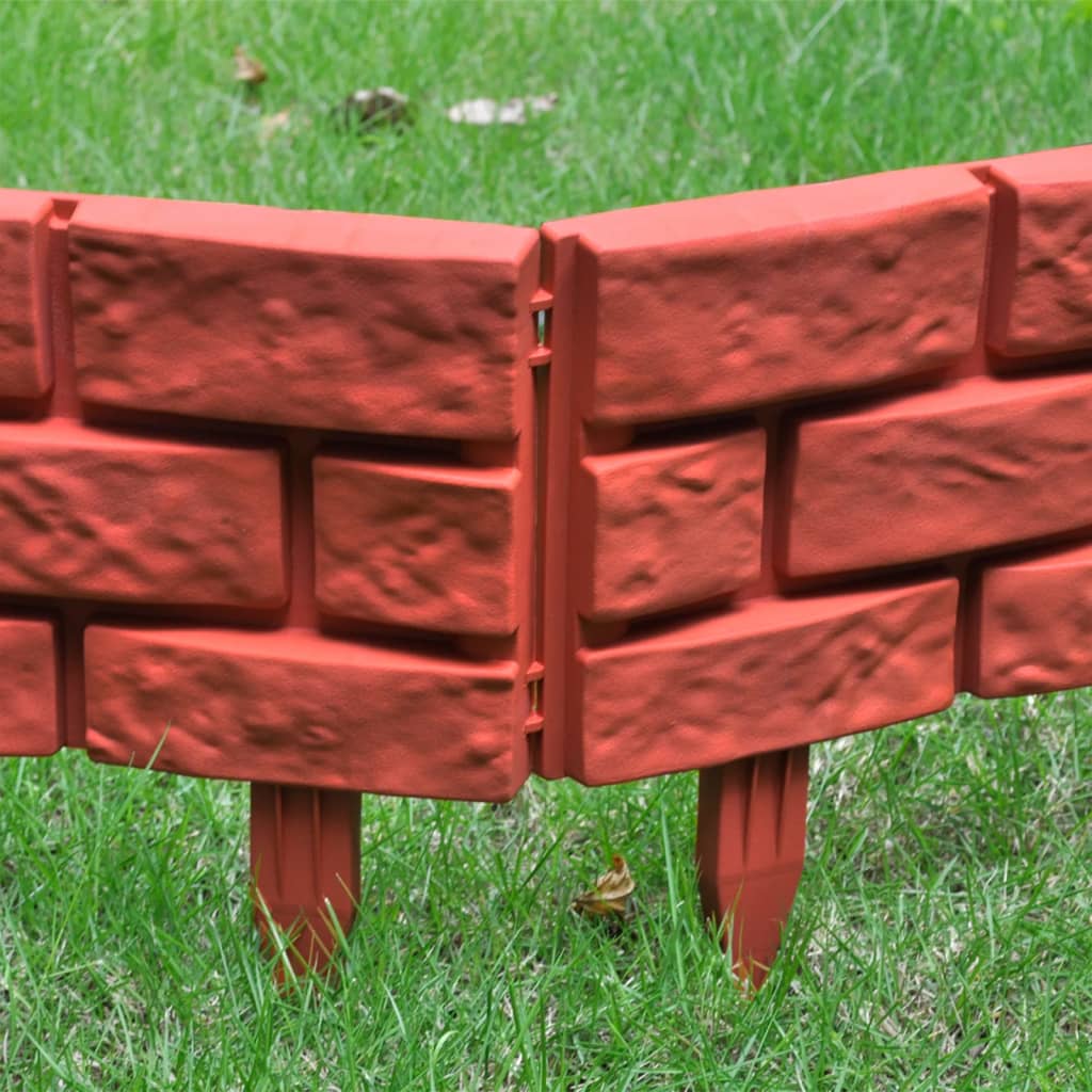 Lawn Divider with Brick Design 11 pcs