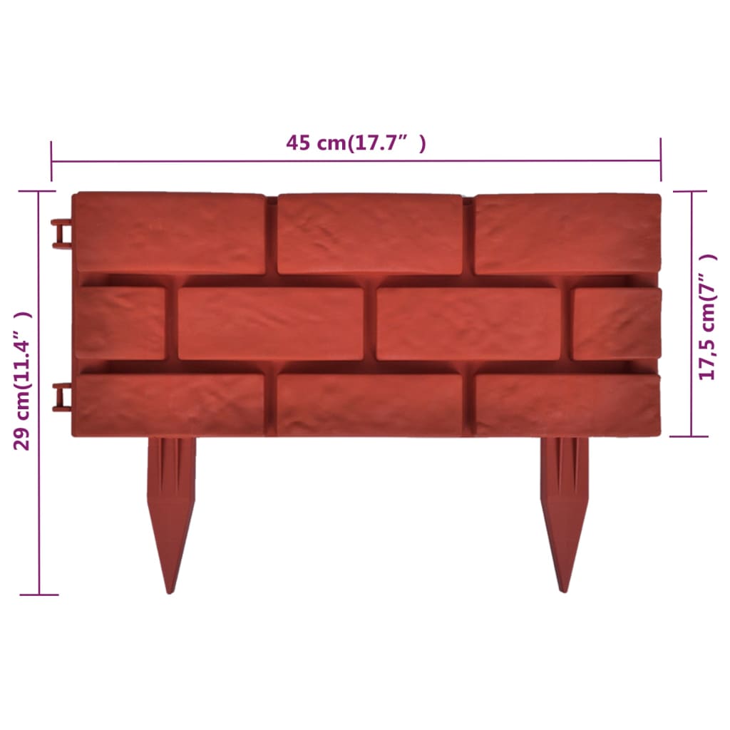 Lawn Divider with Brick Design 11 pcs