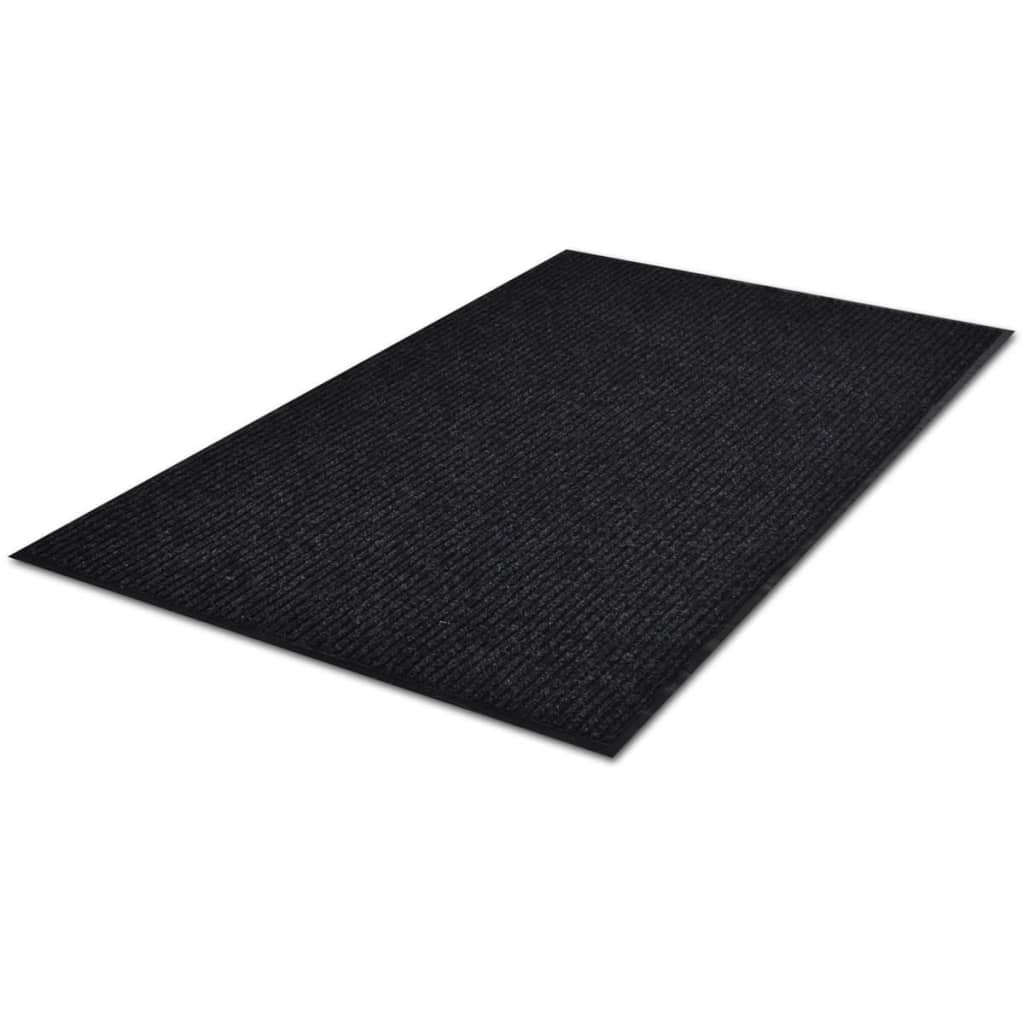 Doormat | Black | PVC backing, Polyester top | 90 x 120 cm | Non-slip