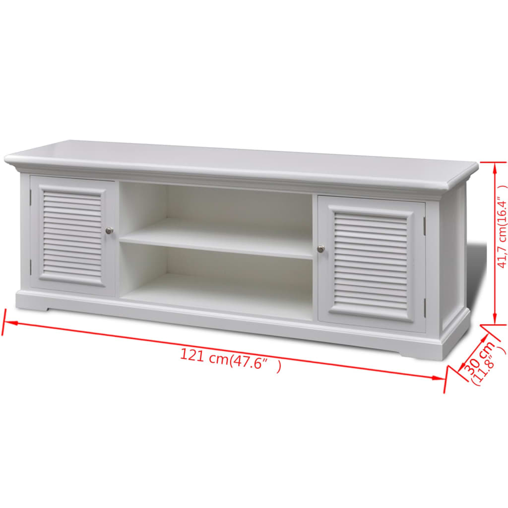 vidaXL TV Stand White Wood